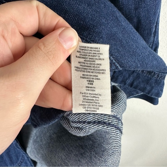 Free People Blue Denim Lace Front Neapolitan Dreams Tunic Top Size Medium - Picture 6 of 6